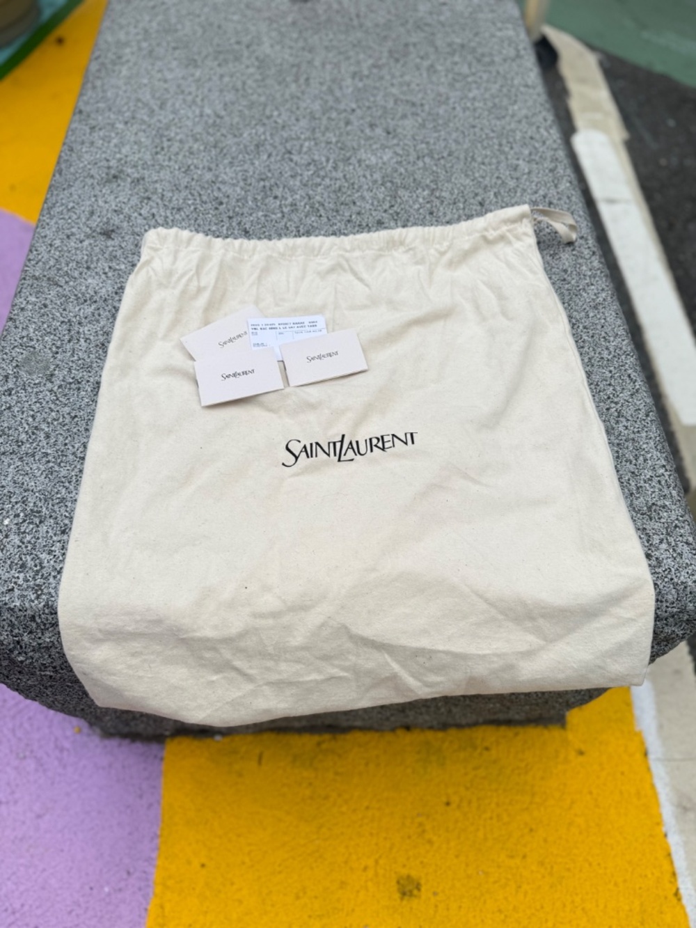 EUC Saint Laurent YSL - Le 5 a 7 Large Wood Bead Bag in Light Wood! Very Rare! - Picture 9 of 10